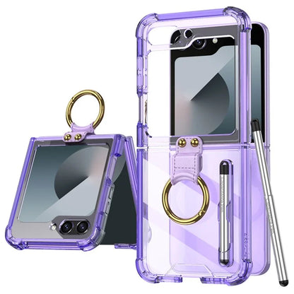 GKK For Samsung Galaxy Z Flip6 5G Case Shockproof Phone Cover Ring Kickstand with Stylus