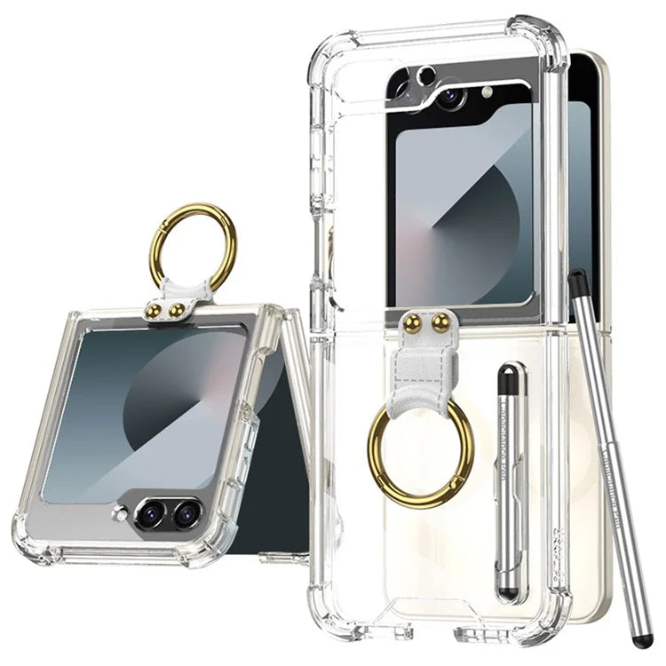 GKK For Samsung Galaxy Z Flip6 5G Case Shockproof Phone Cover Ring Kickstand with Stylus