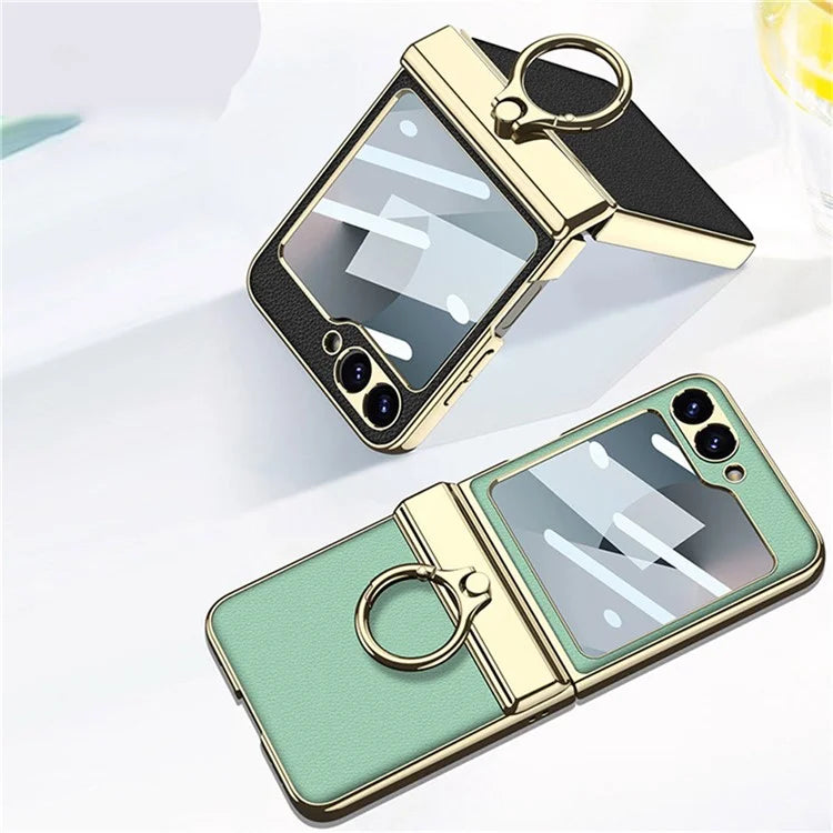 GKK For Samsung Galaxy Z Flip6 5G Case PC+PU Kickstand Phone Cover