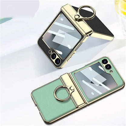 GKK For Samsung Galaxy Z Flip6 5G Case PC+PU Kickstand Phone Cover