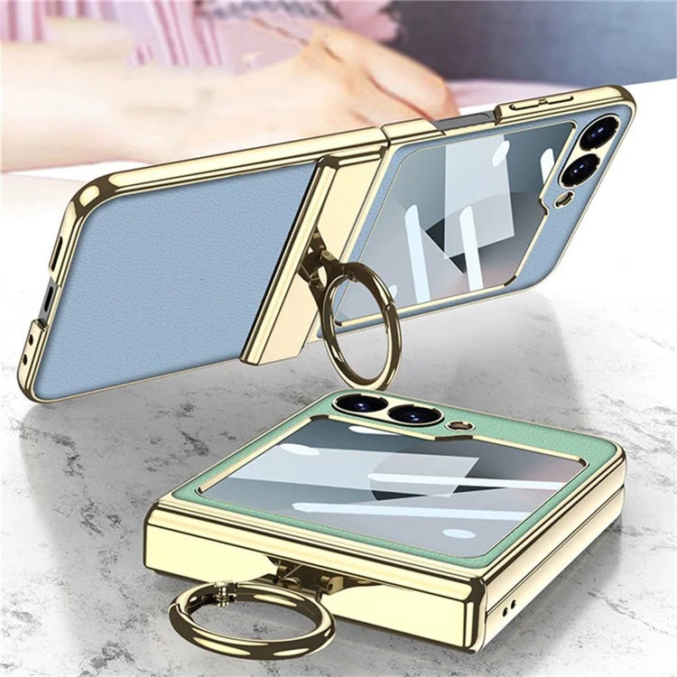 GKK For Samsung Galaxy Z Flip6 5G Case PC+PU Kickstand Phone Cover