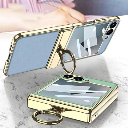 GKK For Samsung Galaxy Z Flip6 5G Case PC+PU Kickstand Phone Cover