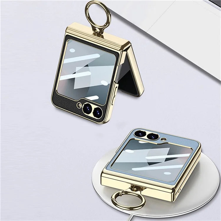 GKK For Samsung Galaxy Z Flip6 5G Case PC+PU Kickstand Phone Cover