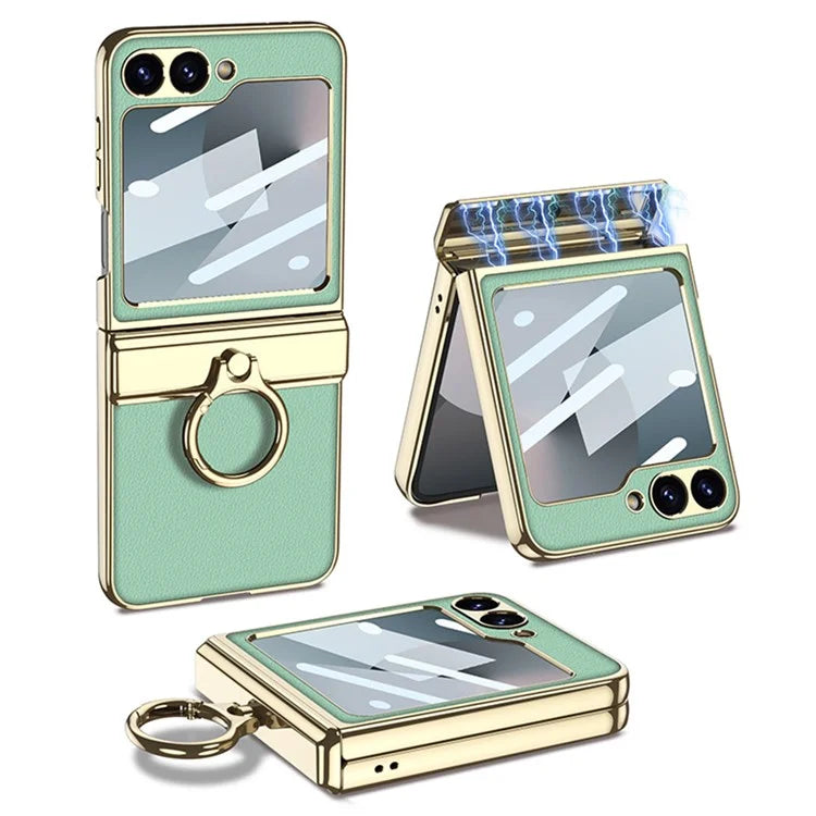GKK For Samsung Galaxy Z Flip6 5G Case PC+PU Kickstand Phone Cover