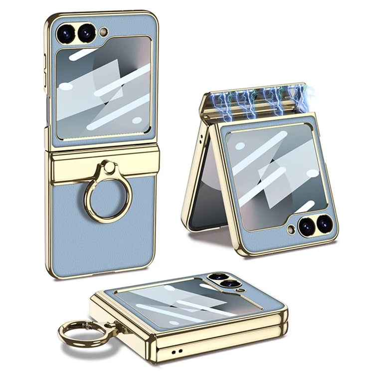 GKK For Samsung Galaxy Z Flip6 5G Case PC+PU Kickstand Phone Cover