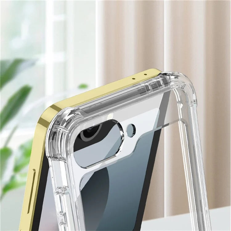 GKK For Samsung Galaxy Z Flip6 5G Clear Case Airbag Hinge Protector Kickstand PC Phone Cover with Strap