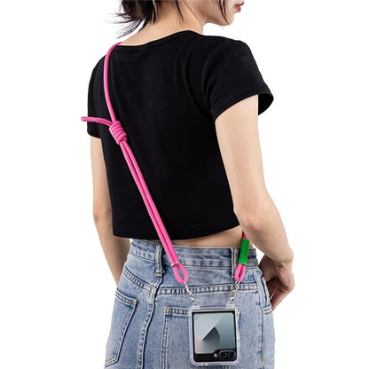 GKK For Samsung Galaxy Z Flip6 5G Clear Case Airbag Hinge Protector Kickstand PC Phone Cover with Strap