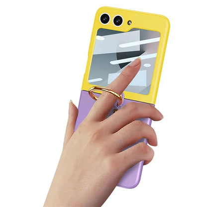 GKK For Samsung Galaxy Z Flip6 5G Case Magnetic Hinge Protection PU+PC Kickstand Phone Cover