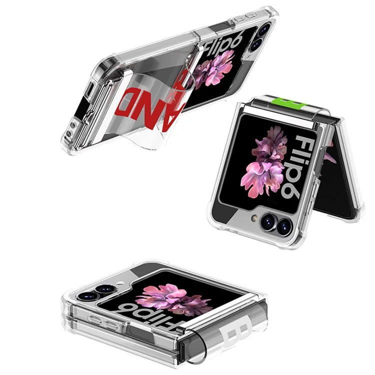 GKK For Samsung Galaxy Z Flip6 5G Case Strap Kickstand Soft TPU+PC Phone Cover