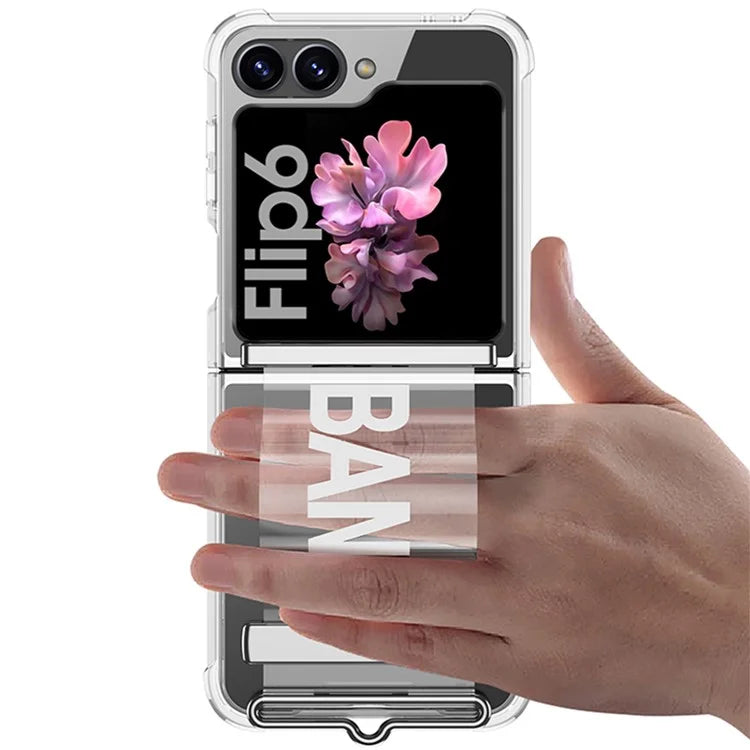 GKK For Samsung Galaxy Z Flip6 5G Case Strap Kickstand Soft TPU+PC Phone Cover