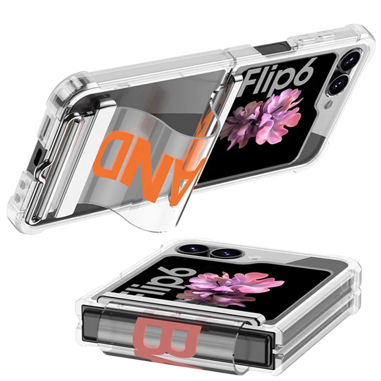 GKK For Samsung Galaxy Z Flip6 5G Case Strap Kickstand Soft TPU+PC Phone Cover
