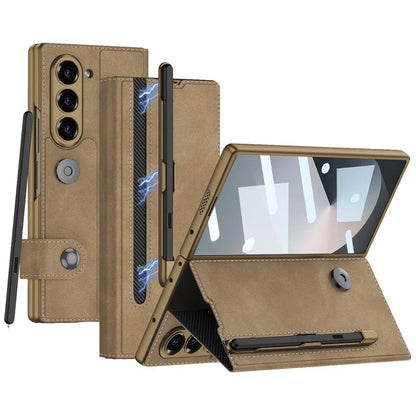 GKK For Samsung Galaxy Z Fold6 5G Case Pencil Slot Stand PC Phone Cover with Screen Film