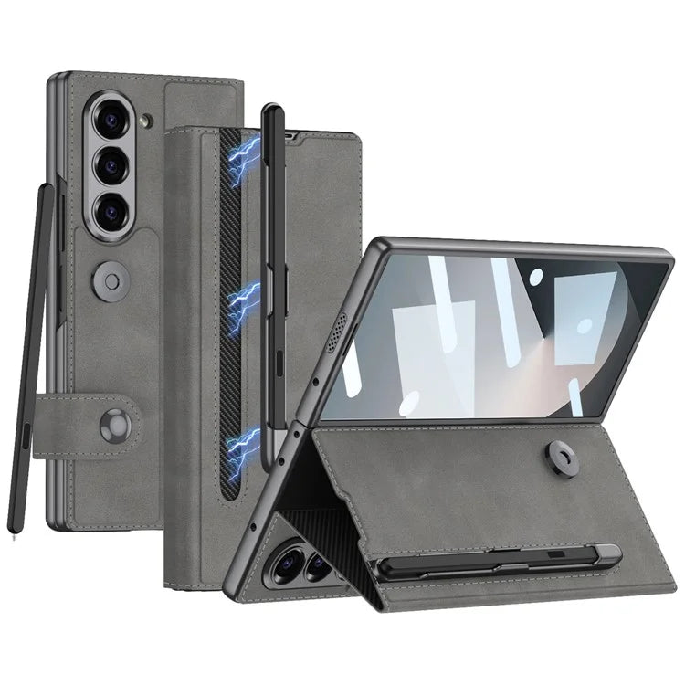 GKK For Samsung Galaxy Z Fold6 5G Case Pencil Slot Stand PC Phone Cover with Screen Film