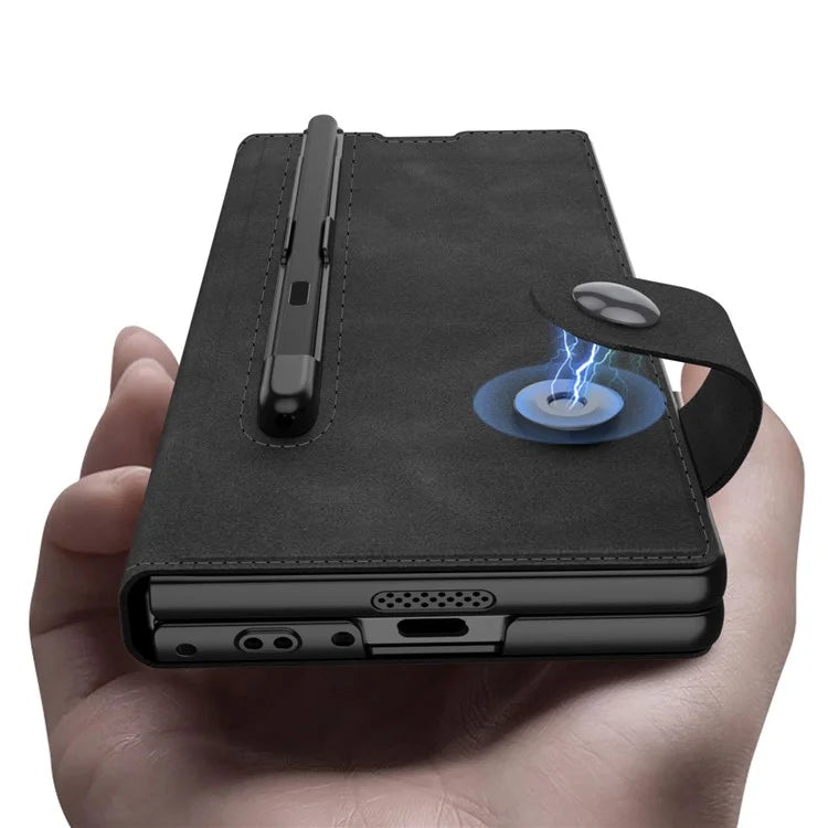 GKK For Samsung Galaxy Z Fold6 5G Case Pencil Slot Stand PC Phone Cover with Screen Film