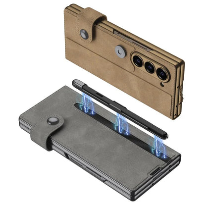 GKK For Samsung Galaxy Z Fold6 5G Case Pencil Slot Stand PC Phone Cover with Screen Film