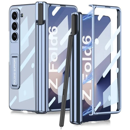 GKK For Samsung Galaxy Z Fold6 5G Case Pencil Slot Kickstand PC Phone Cover with Screen Film