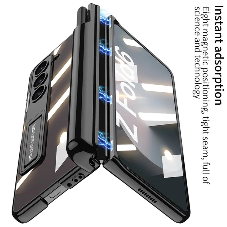 GKK For Samsung Galaxy Z Fold6 5G Case Pencil Slot Kickstand PC Phone Cover with Screen Film
