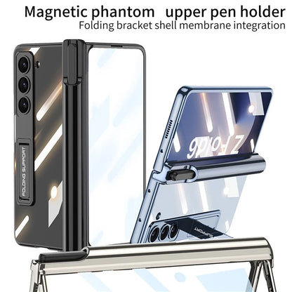GKK For Samsung Galaxy Z Fold6 5G Case Pencil Slot Kickstand PC Phone Cover with Screen Film