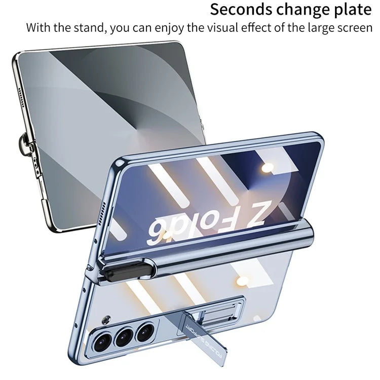 GKK For Samsung Galaxy Z Fold6 5G Case Pencil Slot Kickstand PC Phone Cover with Screen Film