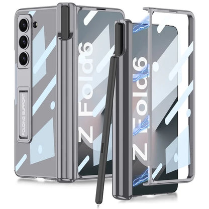 GKK For Samsung Galaxy Z Fold6 5G Case Pencil Slot Kickstand PC Phone Cover with Screen Film