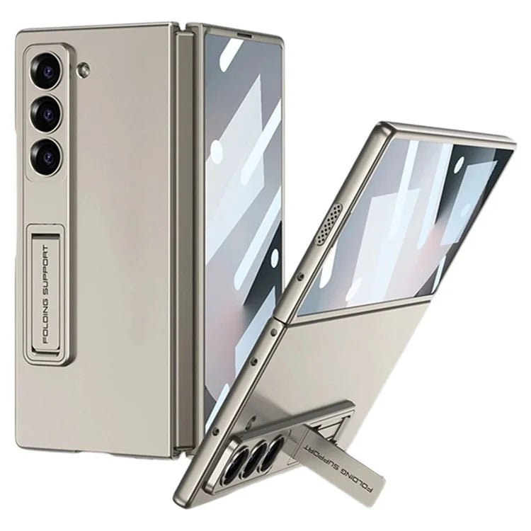 GKK For Samsung Galaxy Z Fold6 5G Case Kickstand Ultra Thin PC Phone Cover with Screen Film