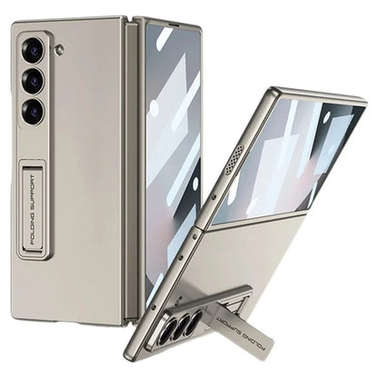 GKK For Samsung Galaxy Z Fold6 5G Case Kickstand Ultra Thin PC Phone Cover with Screen Film