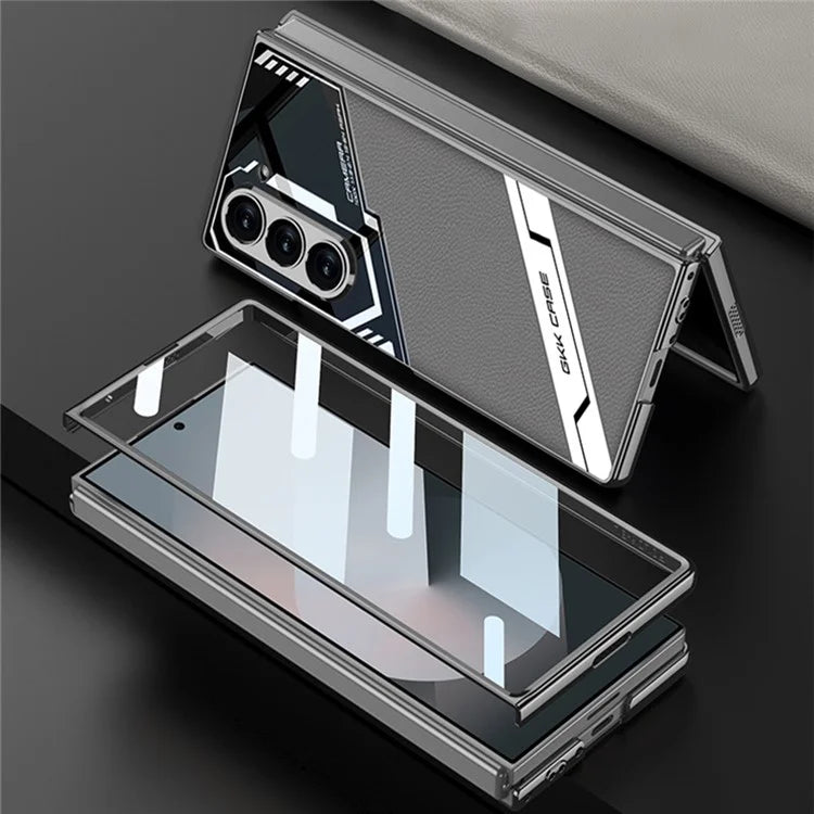 GKK For Samsung Galaxy Z Fold6 5G Case Shockproof PC+PU Phone Cover with Screen Film