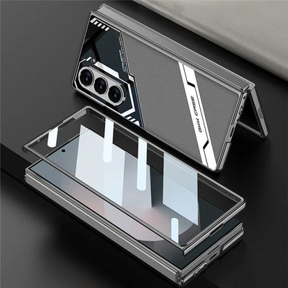 GKK For Samsung Galaxy Z Fold6 5G Case Shockproof PC+PU Phone Cover with Screen Film