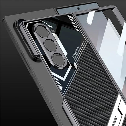 GKK For Samsung Galaxy Z Fold6 5G Case Shockproof PC+PU Phone Cover with Screen Film