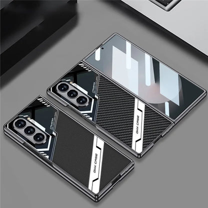 GKK For Samsung Galaxy Z Fold6 5G Case Shockproof PC+PU Phone Cover with Screen Film