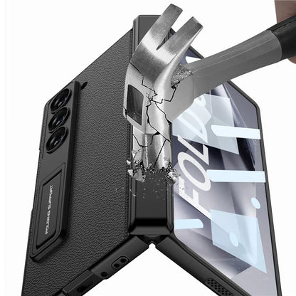 GKK For Samsung Galaxy Z Fold6 5G Case Kickstand PC+PU Phone Cover with Screen Film