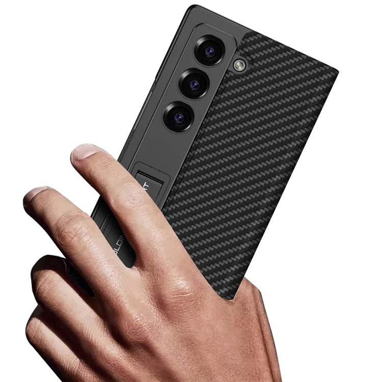 GKK For Samsung Galaxy Z Fold6 5G Case Card Slot PC+PU Flip Phone Cover with Screen Film, Stylus
