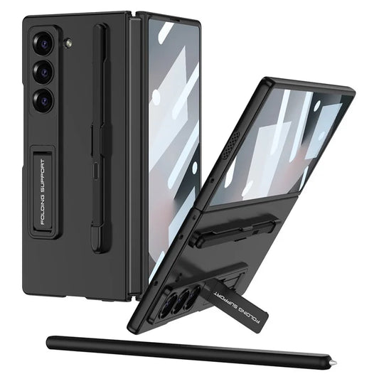 GKK For Samsung Galaxy Z Fold6 5G Case with Screen Film Kickstand Ultra Thin PC Phone Cover