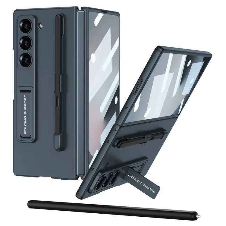 GKK For Samsung Galaxy Z Fold6 5G Case with Screen Film Kickstand Ultra Thin PC Phone Cover