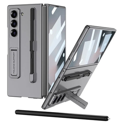 GKK For Samsung Galaxy Z Fold6 5G Case with Screen Film Kickstand Ultra Thin PC Phone Cover