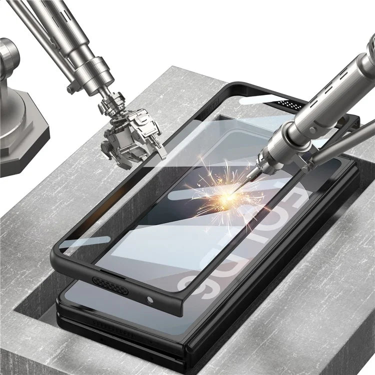 GKK For Samsung Galaxy Z Fold6 5G Case Anti-Drop PC+PU Phone Cover with Screen Film