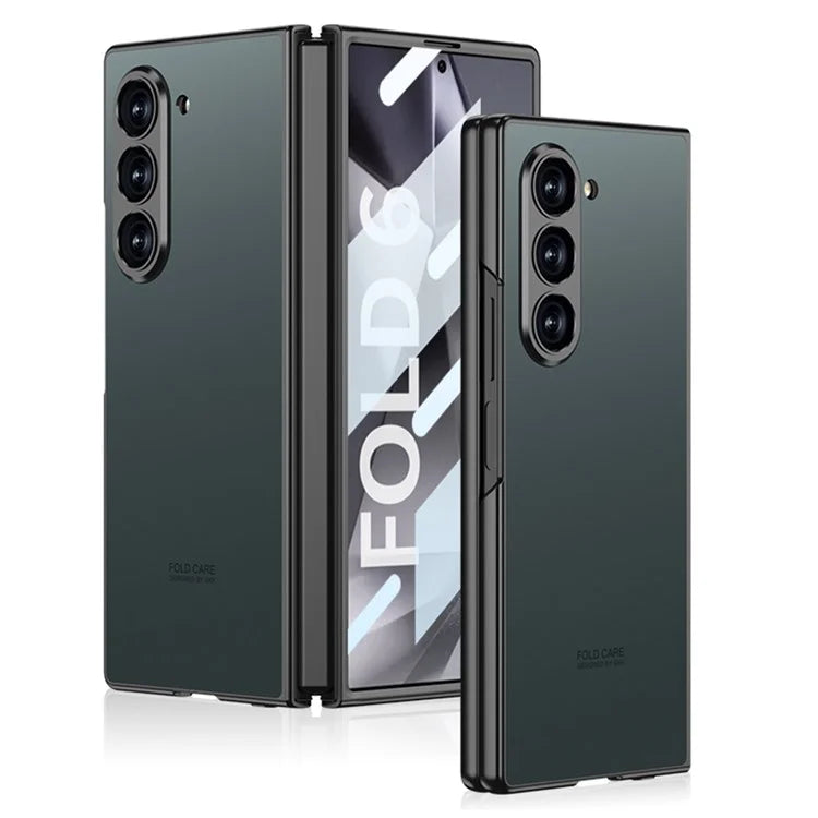GKK For Samsung Galaxy Z Fold6 5G Case Protective PC+PU Phone Cover with Screen Film