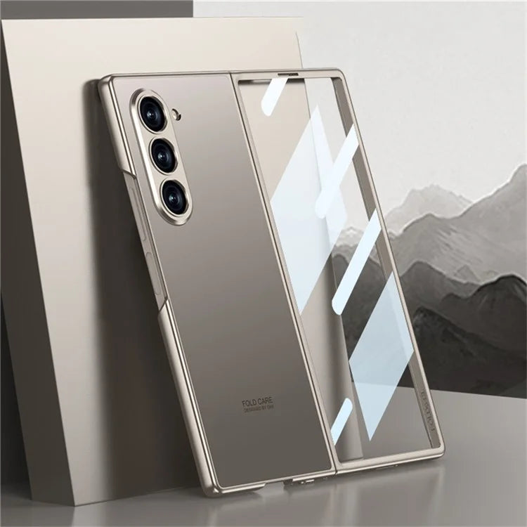 GKK For Samsung Galaxy Z Fold6 5G Case Protective PC+PU Phone Cover with Screen Film