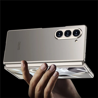 GKK For Samsung Galaxy Z Fold6 5G Case Protective PC+PU Phone Cover with Screen Film