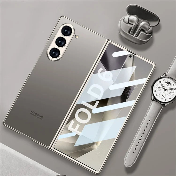 GKK For Samsung Galaxy Z Fold6 5G Case Protective PC+PU Phone Cover with Screen Film
