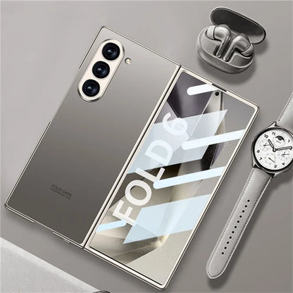 GKK For Samsung Galaxy Z Fold6 5G Case Protective PC+PU Phone Cover with Screen Film