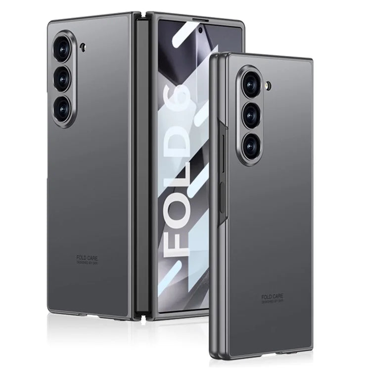 GKK For Samsung Galaxy Z Fold6 5G Case Protective PC+PU Phone Cover with Screen Film