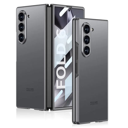 GKK For Samsung Galaxy Z Fold6 5G Case Protective PC+PU Phone Cover with Screen Film