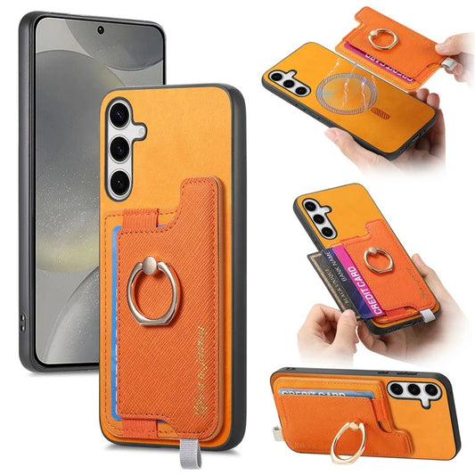 B5 For Samsung	Galaxy S24 Case 2-in-1 Magnetic Detachable Card Holder Leather+TPU Phone Cover