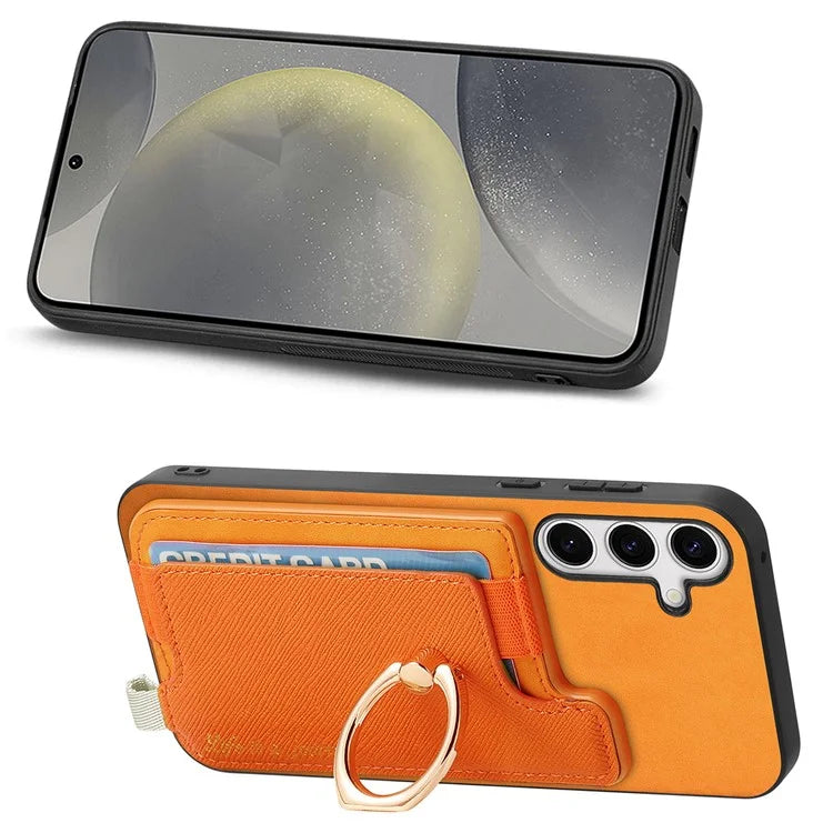 B5 For Samsung	Galaxy S24 Case 2-in-1 Magnetic Detachable Card Holder Leather+TPU Phone Cover
