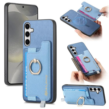 B5 For Samsung	Galaxy S24 Case 2-in-1 Magnetic Detachable Card Holder Leather+TPU Phone Cover