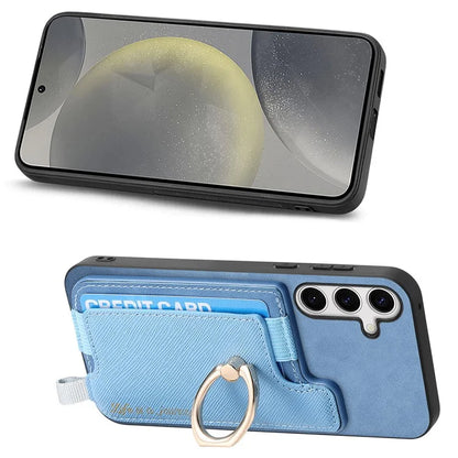 B5 For Samsung	Galaxy S24 Case 2-in-1 Magnetic Detachable Card Holder Leather+TPU Phone Cover