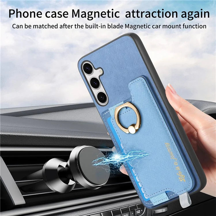 B5 For Samsung	Galaxy S24 Case 2-in-1 Magnetic Detachable Card Holder Leather+TPU Phone Cover