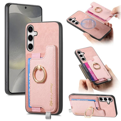 B5 For Samsung	Galaxy S24 Case 2-in-1 Magnetic Detachable Card Holder Leather+TPU Phone Cover