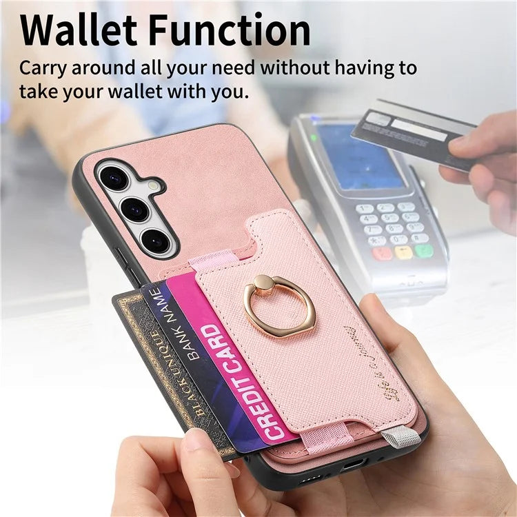 B5 For Samsung	Galaxy S24 Case 2-in-1 Magnetic Detachable Card Holder Leather+TPU Phone Cover